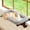 Dark Stained Wood w/ Gray Bed, variant on SnugCloud Cat Window Perch with 4-Sided Bolster - Orthopedic Cat Hammock for Window Sill - Solid Hardwood & Metal Frame - Window Seat for Pets (Natural Color Wood w/White Bed, Medium)