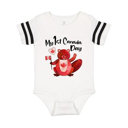 

Inktastic My 1st Canada Day with Red and White Maple Leaves Gift Baby Boy or Baby Girl Bodysuit