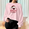 thumbnail image 4 of SwiftWear Women's Christmas Themed Crop Sweatshirt - Pink Soft Fabric with Bowknot & Christmas Tree Design, Festive Crewneck Casual Wear, 4 of 5
