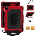 thumbnail image 6 of SOATUTO for iPad Air 6 5 4 10.9 2024 2022 2020 iPad Pro 11 Case 2022 with Handle 360° Kickstand Protective Armmor Case for iPad Pro 11 inch, iPad Air 6th  5th 4th Gen 10.9 (Red+Black), 6 of 7