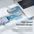 thumbnail image 3 of ORICO Aluminum 2 in 1 USB A Type-C Dual Interface M.2 SSD Case Support M2 NVMe M Key SATA NGFF M&B Key SSD Hard Disk Tool Free, 3 of 8