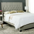 thumbnail image 2 of SAFAVIEH Winslet Modern Tufted Upholstered Bed Frame with Nail Heads, Queen, Light Grey, 2 of 7