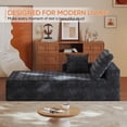 thumbnail image 6 of Flannel Fabric Chaise Lounge, No Assembly Required and Space Saving, Black, 6 of 6