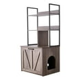 thumbnail image 2 of Cat Litter Box Enclosure Furniture, 23.6 in Hidden Litter Box Cabinet with Storage Shelves, Modern Style, Waterproof Cat Washroom Side Table Cat House, Fit Most of Litterbox for Living Room, 2 of 7
