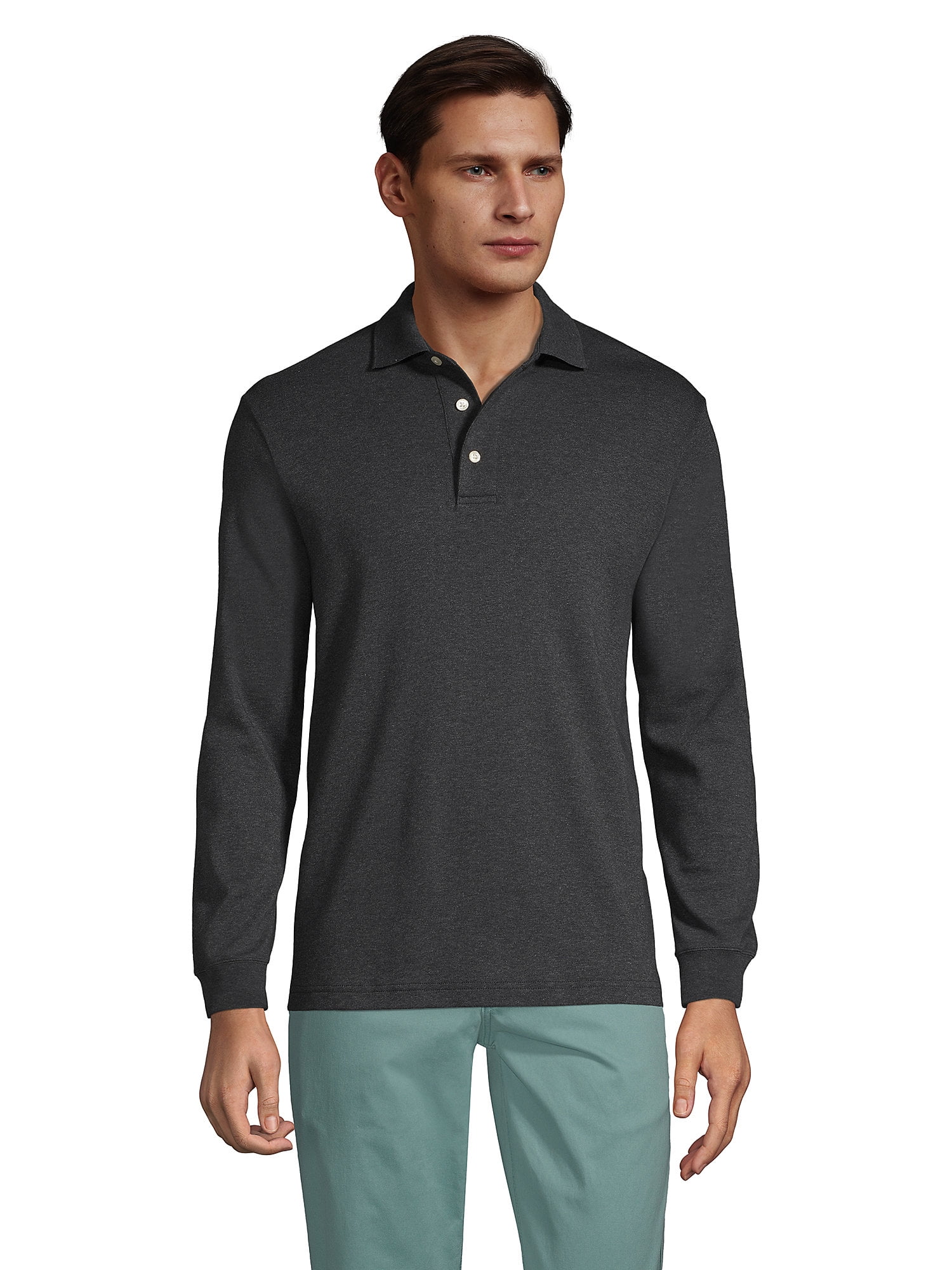 Lands' End Men's Long Sleeve Super Soft Supima Polo Shirt
