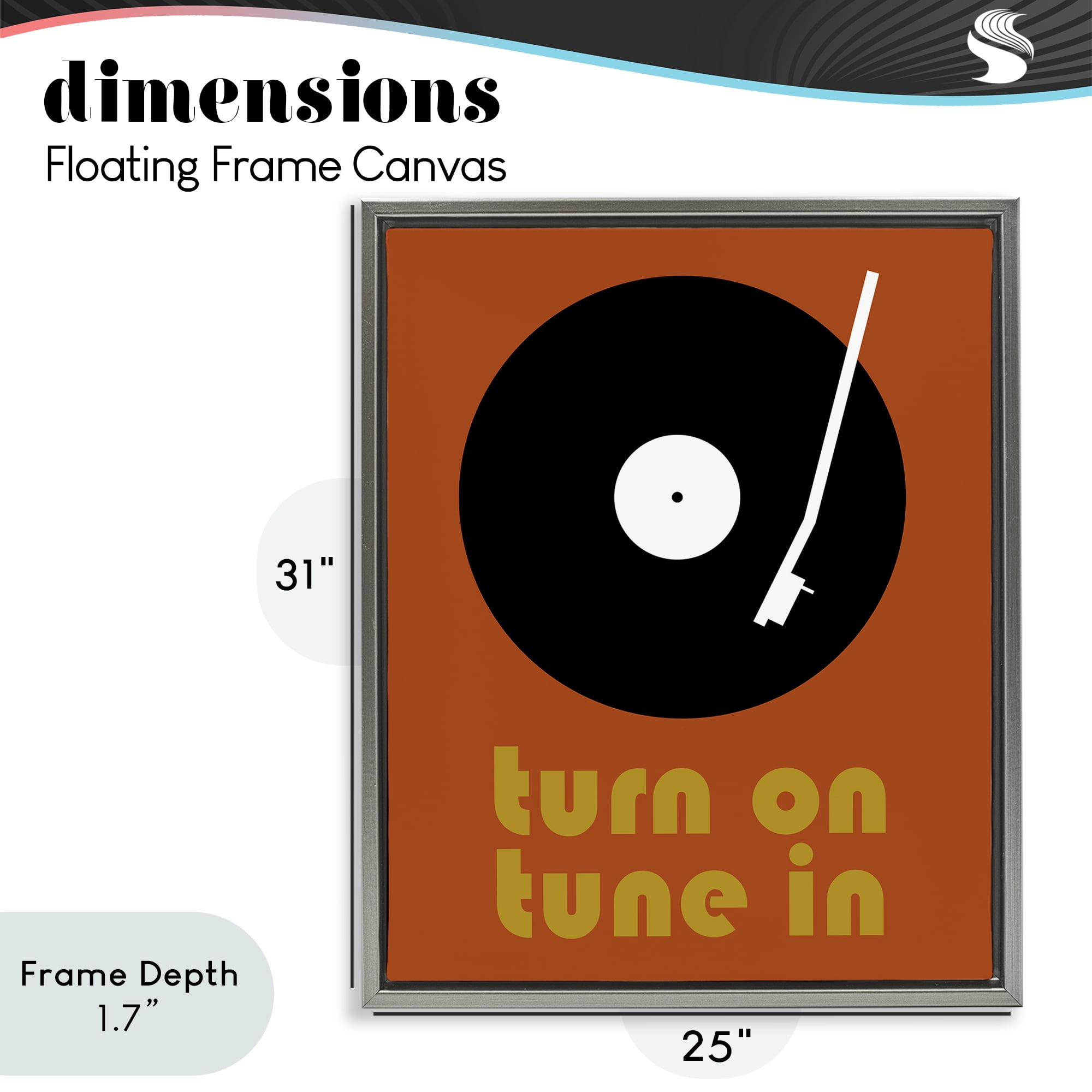Stupell Industries Turn On Tune In Gray Framed Floater Canvas Wall Art, design by Tom Quartermaine