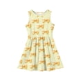 thumbnail image 4 of Grblisyd Girls Dress Summer Coquette Bow Print Sleeveless Ruched Crew Neck A Line Dress for Kids Casual 3-12 Y, 4 of 5
