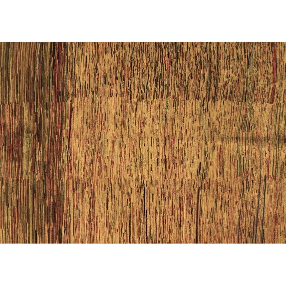 Ahgly Company Indoor Rectangle Abstract Brown Modern Area Rugs, 2' x 4'