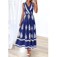 thumbnail image 3 of PRETTYGARDEN Womens Floral Maxi Dress Sleeveless Vneck Belt Ruffle Long Dresses Boho Summer Beach Vacation Clothes, 3 of 10