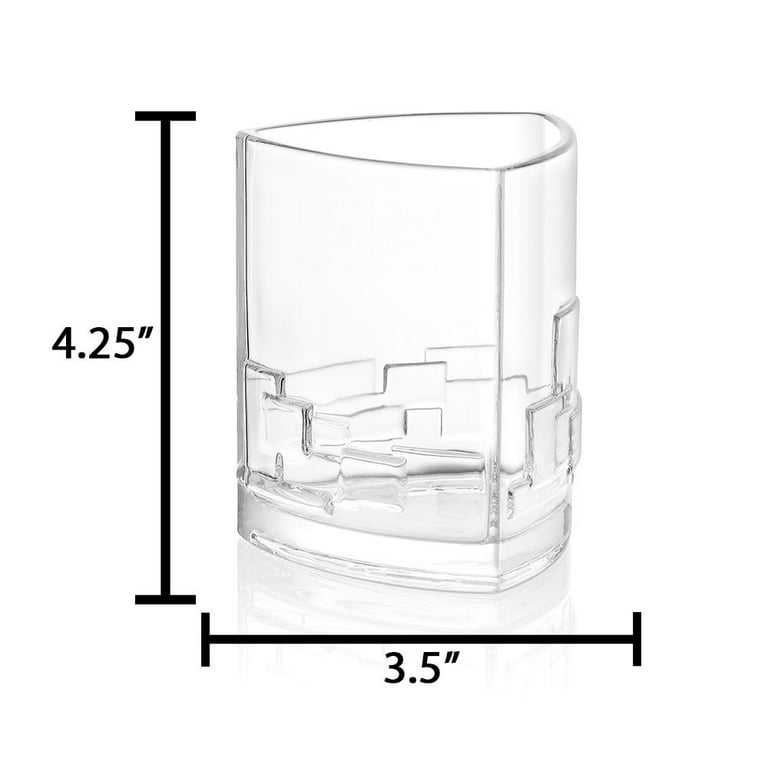 JoyJolt Revere Triangle Whiskey Glasses, Set of 4