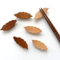 thumbnail image 4 of 6 Pack Natural Wooden Leaf Shape Chopstick Rest Spoon Fork Knife Holder Dinner Table Decor, 4 of 5