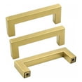 thumbnail image 1 of Goldenwarm Tiradores dorados para gabinetes de latón cepillado, paquete de 10  Lsj12Gd102, dorados, de 4 pulgadas, tiradores de barra cuadrada, herrajes para gabinetes de baño de latón antiguo, espac, 1 of 5