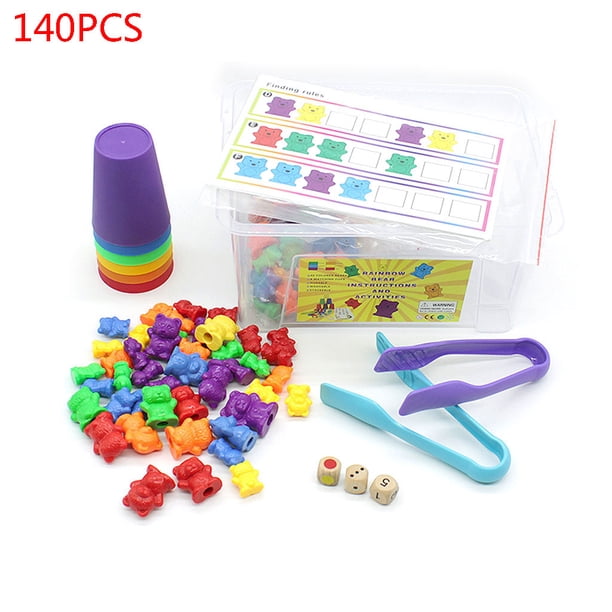 TINYSOME Color Sorting Toys Rainbow Counting Sorting Bears toy Counting