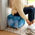 thumbnail image 4 of Jiueut Blue Golden Marble Print Ottoman Cover Square, Stretch Thick Ottoman Slipcover Washable Storage Ottoman Cover Foot Stool Cover with Elastic Bottom for Living Room, 4 of 7