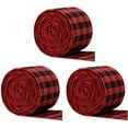 thumbnail image 2 of 3PCS Christmas Plaid Burlap Ribbons, Wired Ribbon Buffalo Ribbon Plaid Ribbon for Christmas Crafts Wrapping DIY Projects Decor, 2 of 6