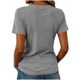 thumbnail image 5 of Tqcoqu V Neck Short Sleeve T-Shirts for Women,Womens Cotton Blend Solid Casual Basic Daily Tops,Gray Women's S-XXL, 5 of 6