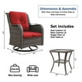 thumbnail image 4 of Meetleisure Outdoor Swivel Rocker Wicker Patio Chairs Sets of 2 With Table, Red, 4 of 7