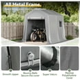 thumbnail image 4 of Aoxun 6x8 FT Carport Shed, Portable Storage Shed with Roll-Up Door & Window, Waterproof Storage Tent With Galvanized Steel Frame for Equipment, Bike, 4 of 8