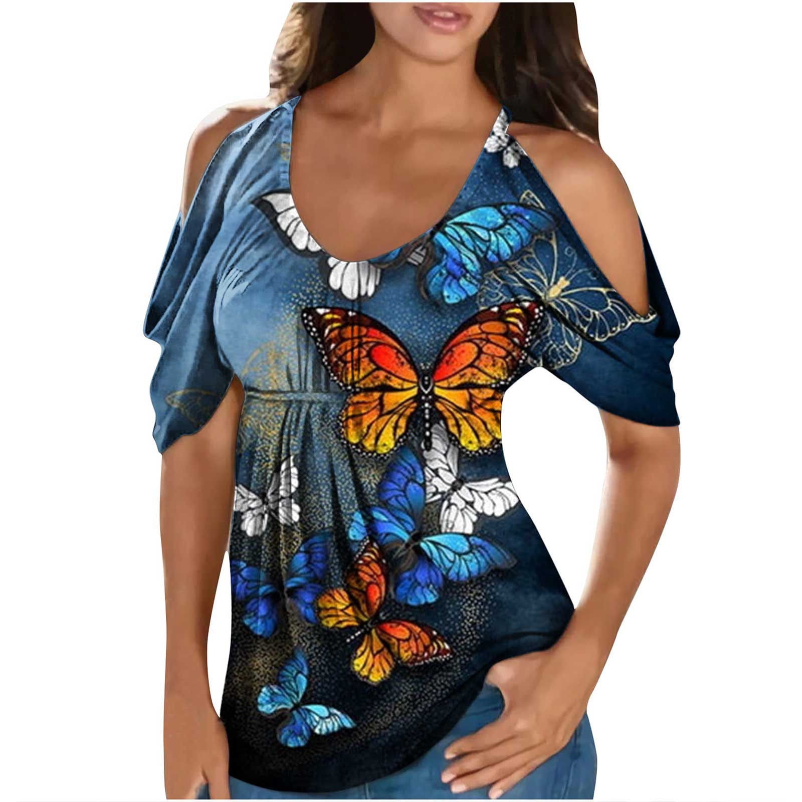 Komiseup Womens Spring Tops, Women's Bohemian Tunic Short Sleeve Tunic
