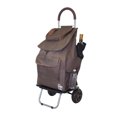 thumbnail image 1 of dbest products Portable Collapsible Folding Bigger Trolley Dolly Cart, Brown, 1 of 7