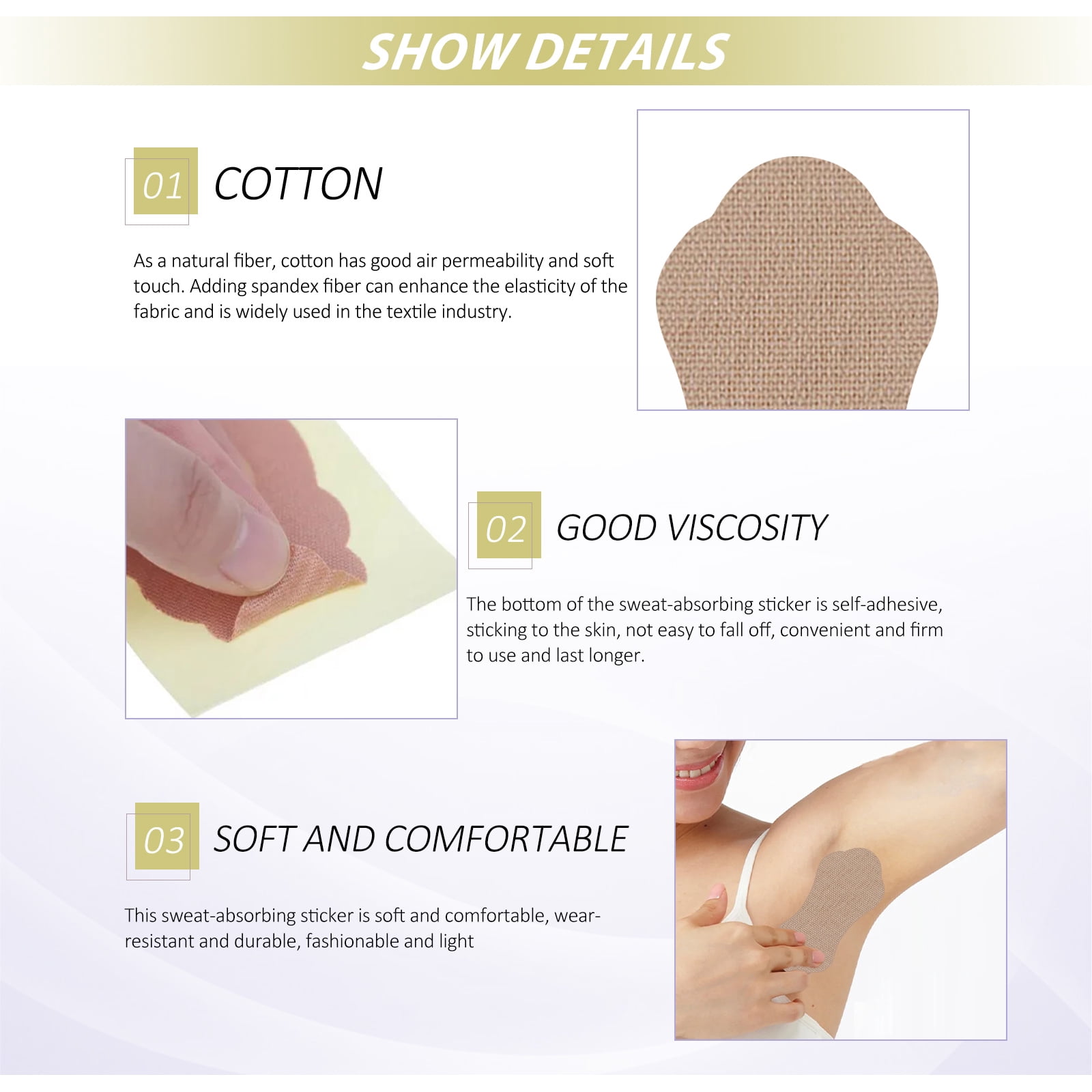 Alvantor Underarm Sweat Pads for Men and Women, Comfortable, Non Visible and Extra Adhesive, Anti-Perspirant Patch Protection, 12pcs