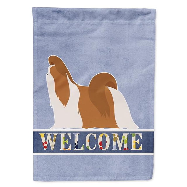 Carolines Treasures BB5550CHF Shih Tzu Welcome Flag Canvas House Size