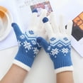 thumbnail image 2 of Women's Touchscreen Knit Gloves with Snowflake Print Stretch Winter Handwear, 2 of 6