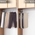 thumbnail image 3 of Perchero múltiple para pantalones, estable y que ahorra espacio, de metal, con capacidad para 5 pantalones, diseño antideslizante en forma de S., 3 of 5