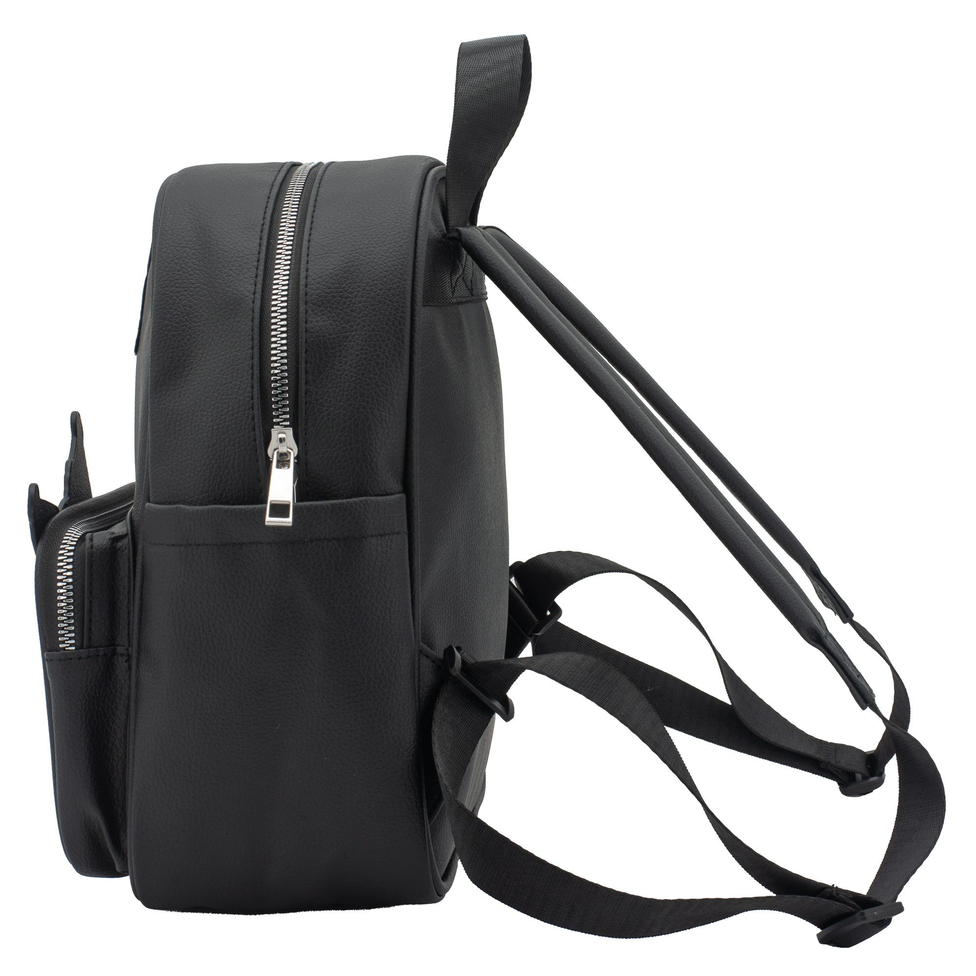 Mini PU Backpack Purse with Metal Charm, 10.5 Inch Vegan Leather Shoulder Bag Everywhere Backpack Mini 4L *Metal Hardware | Women main image 3