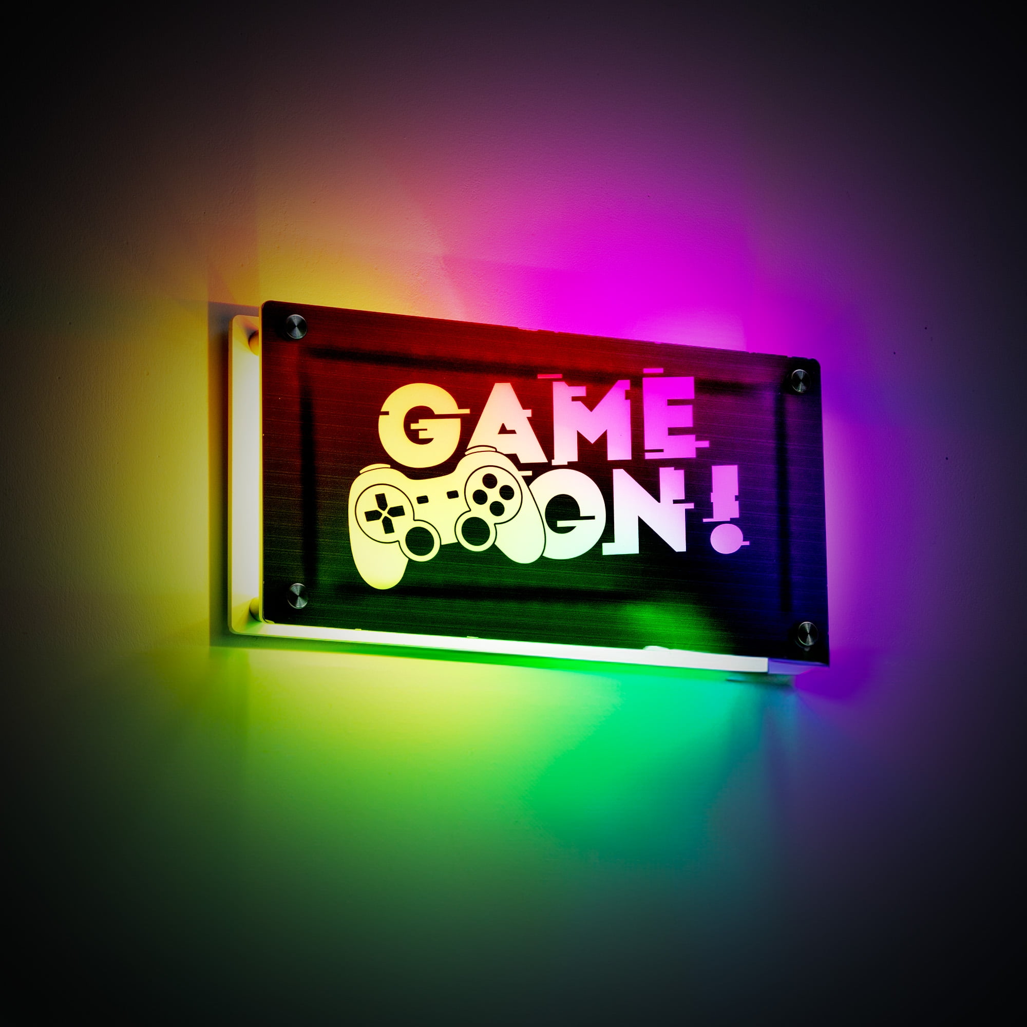 BrightSide "Game On!" RGBIC Wall Mounted Neon Sign - 11.8" Width x 5.9" Height, Glossy Finish