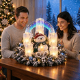 thumbnail image 6 of Christmas Lighted Centerpiece with Flameless Candle Glow, Christmas Indoor Decorations Multi Faceted Acrylic Tubes Emitting Soft Yellow Glow, 6 of 6