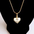 thumbnail image 2 of Cross on Heart Stainless Steel Ashes Keepsake Cremation Necklace for Ashes Memorial Jewelry with FREE Funnel Kit and Velvet Jewelry Box-[Gold], 2 of 4