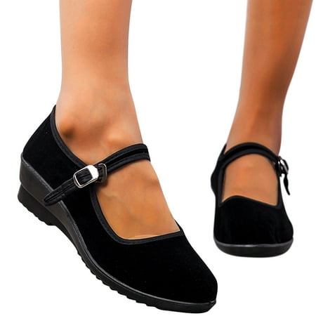 

iOPQO Women s casual shoes Women Chunky Heel Sandals Cloth Shoes Flat Casual Shoes Breathable Non Slip Cloth Shoes Single Shoes Casual Fashion Casual Shoes Chunky Heel Casual Shoes Black 38