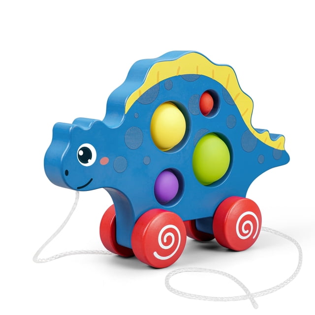 ICEKO Juguetes de madera para niños pequeños,Juguete de dinosaurio para caminar,Juguetes de desarrollo para regalo de cumpleaños de bebé de 1,2 y 3 años