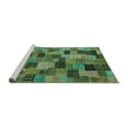 thumbnail image 2 of Ahgly Company Machine Washable Indoor Square Abstract Turquoise Blue Modern Area Rugs, 7' Square, 2 of 4