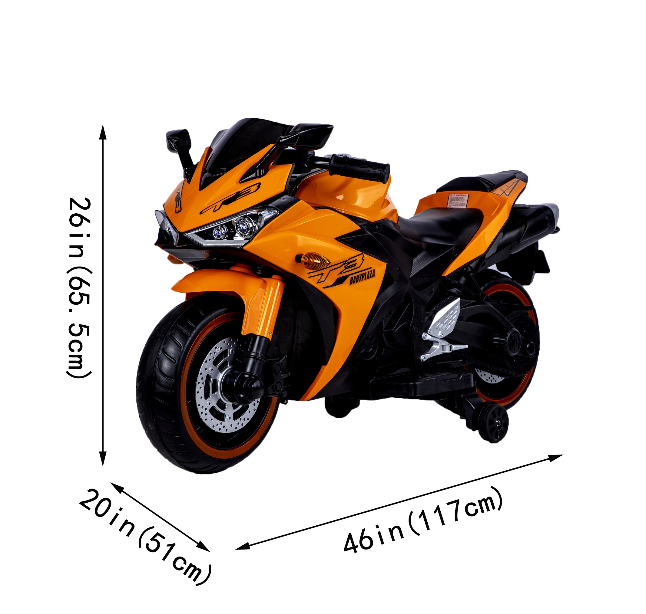 Kids Motorcycle For 3-6, 12V Battery Powered Bike Electric Motorbike, TAMCO Ride on Toys With Training Wheels/Manual throttle/ Drive By Hand /Lighting  Wheels