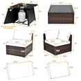 thumbnail image 2 of Gymax Ensemble de Mobilier Sectionnel de Patio en Rotin 7 Pcs avec Table à Foyer 30 Pieds' et Coussin Rouge, 2 of 6