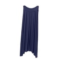 thumbnail image 2 of Qulqfy Womens Summer Maxi Peasant Long Skirts Boho Flowy Elegant Plus Size Ruched Navy Skirts for Women L, 2 of 6
