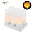 thumbnail image 3 of 6 Pcs Rechargeable Flameless Candles Realistic Flickering Yellow Led Cordless Tealight Candles With, 3 of 5