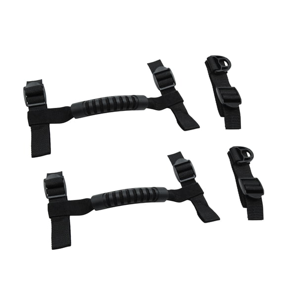Juego de 2 asas de agarre para barra de rodillo de automóvil negras con hebilla para Jeep Wrangler