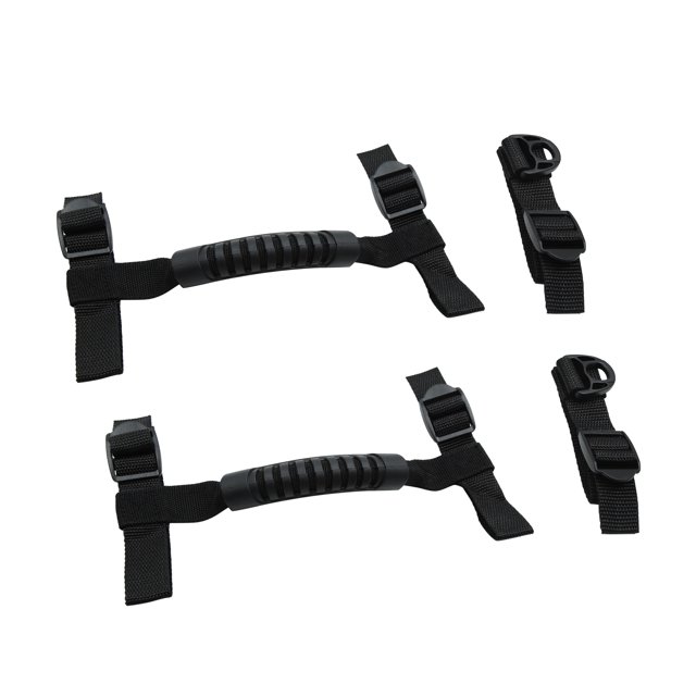 Juego de 2 asas de agarre para barra de rodillo de automóvil negras con hebilla para Jeep Wrangler