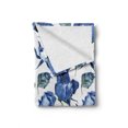 thumbnail image 2 of Watercolor Soft Flannel Fleece Throw Blanket, Hand Drawn Roses and Leaves Abstract Floral Blooming Nature Theme, Cozy Plush for Indoor and Outdoor Use, 60" x 80", Violet Blue Slate Blue, by Ambesonne, 2 of 6