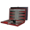 thumbnail image 1 of 18 Inch Black and Red Leatherette Backgammon Set, 1 of 1