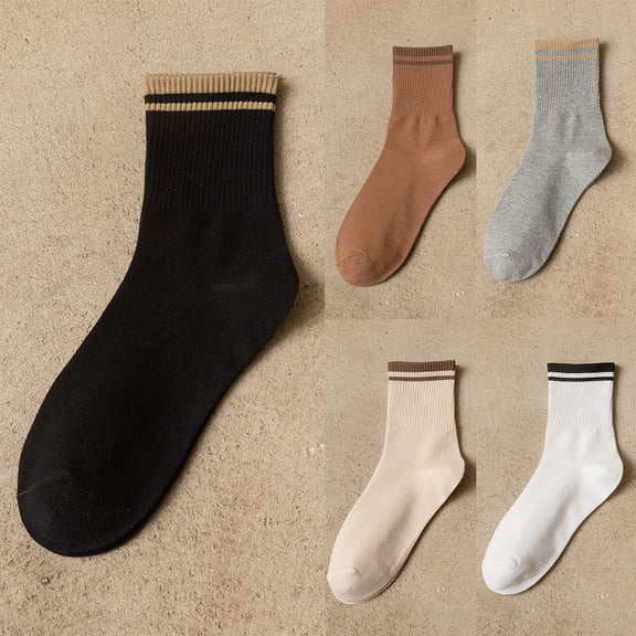 qinhaie Women's & Men's All Cotton Long Tube Socks – College Style Student Couple Socks, Women Socks, Men Socks, Cute Crew Socks for Women, Black