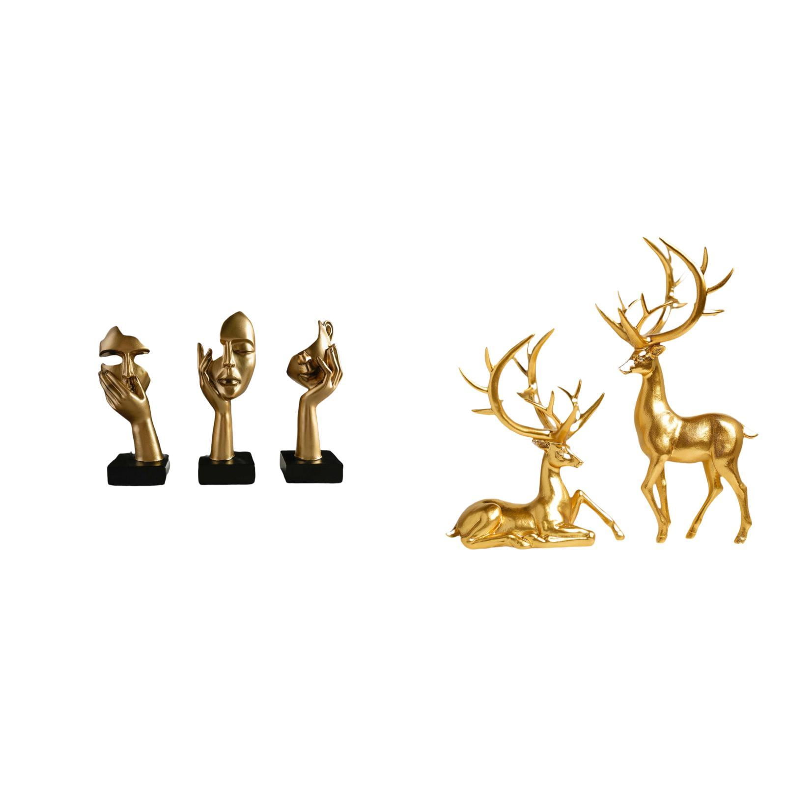 TISHITA Thinker Statues Abstract Art Sculptures Tabletop Deer Sculpture Statue Resin Craft Figurines Decorative Ornaments Creative Modern Style Suitable for L