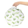 thumbnail image 2 of Salamander Round Floor Cushion with Handle, Exotic Themed Repeating Watercolor Style Cactus Plants and Lizards Pattern, Pillow for Living Room & Dorms, 18" Round, Green and White, by Ambesonne, 2 of 4