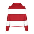 thumbnail image 4 of gbyLJF Womens Quarter Zipper Pullover Sweater Red and White Striped Long Sleeve Sweatshirt Casual Half Zipper Stand Collar Sweaters, 4 of 5