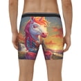 thumbnail image 4 of Salouo Meditating Cute Horse Pattern Men's Boxer Briefs, Soft & Breathable Underwear Elastic Waistband Briefs for Men,1-Pack, 4 of 7