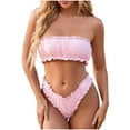 thumbnail image 1 of Bikini Traje de baño para mujer Traje de baño de color sólido Bikini Traje de baño Beach Resort Traje de baño Fridja  nalpqowj60824, 1 of 9