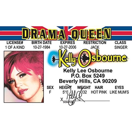 Signs 4 Fun Parody ID | Kelly Osborn Driver’s License | Fake ID Novelty Card | Collectible Trading Card Driver’s License | Novelty Gift for Holidays | Made in The USA